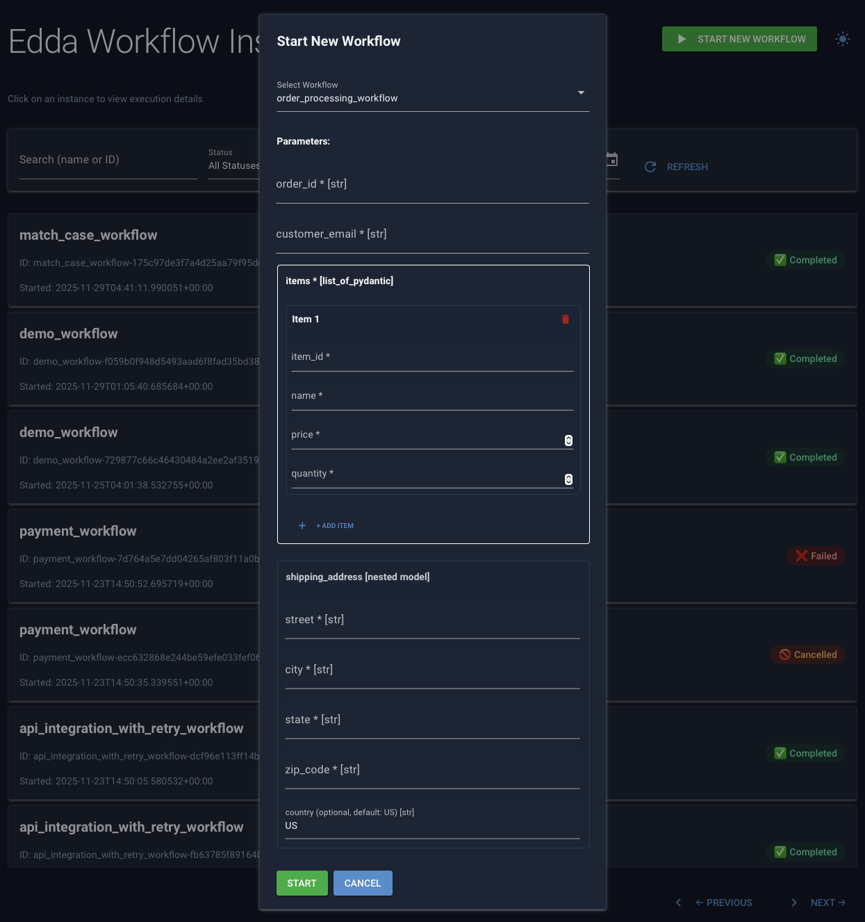 Nested Pydantic Form